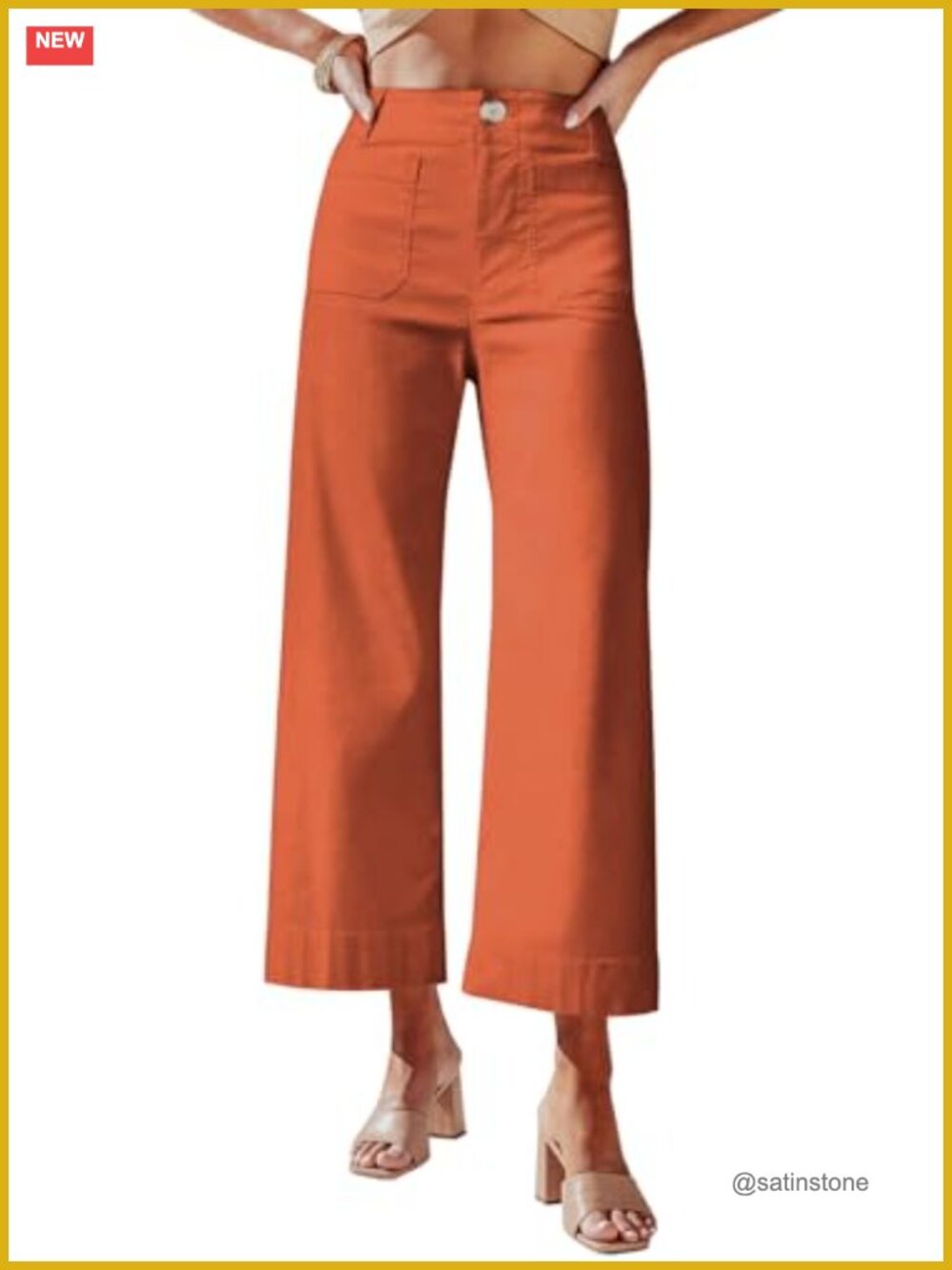 Womens High Waisted Cropped Capris Stretchy Straight Pants Trousers